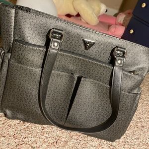 Black guess diaper bag